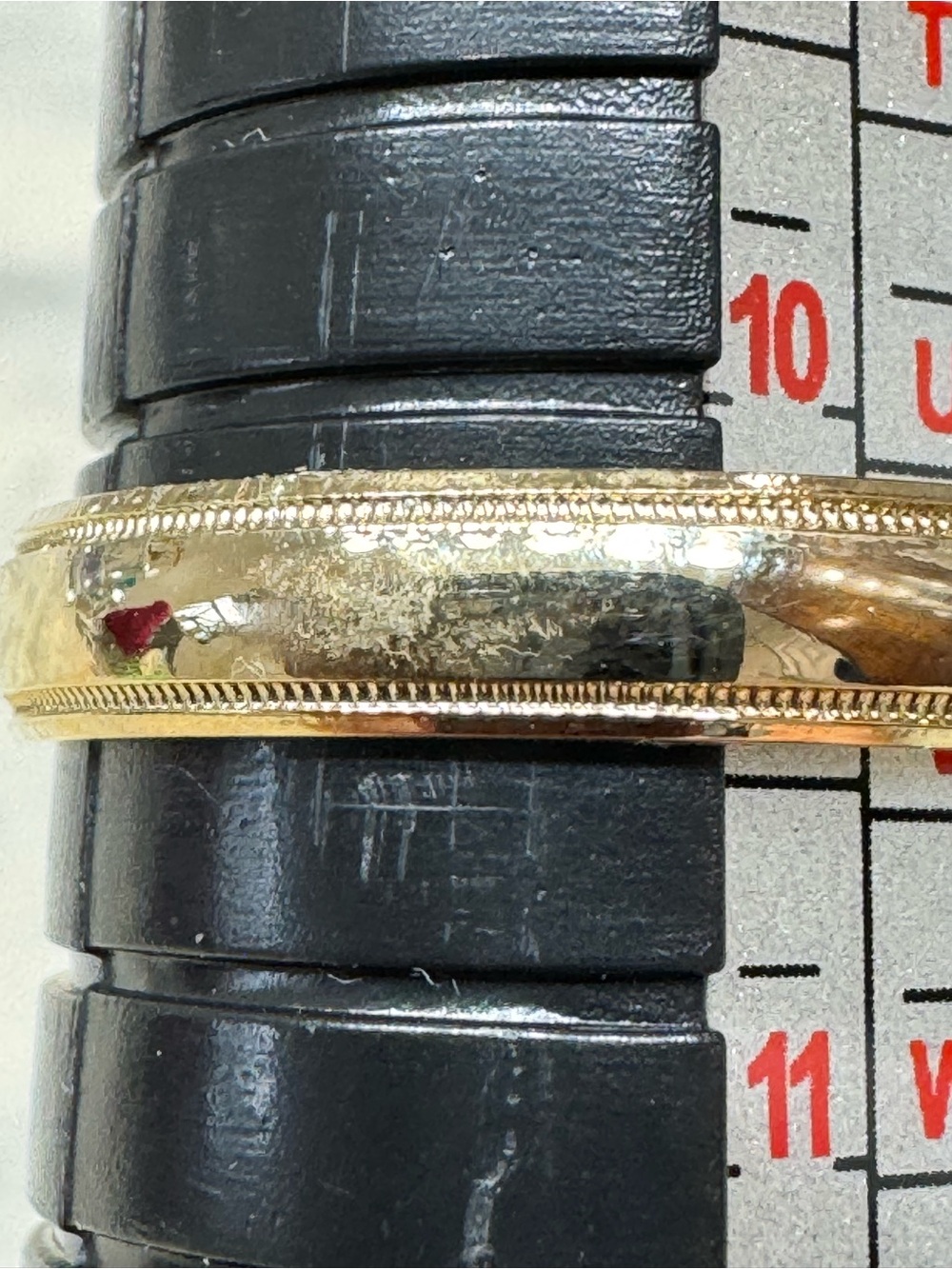 JX ALY Gold Tone Milgrain Wedding Band Ring Size 10.5 Vintage Unisex - Picture 6 of 16